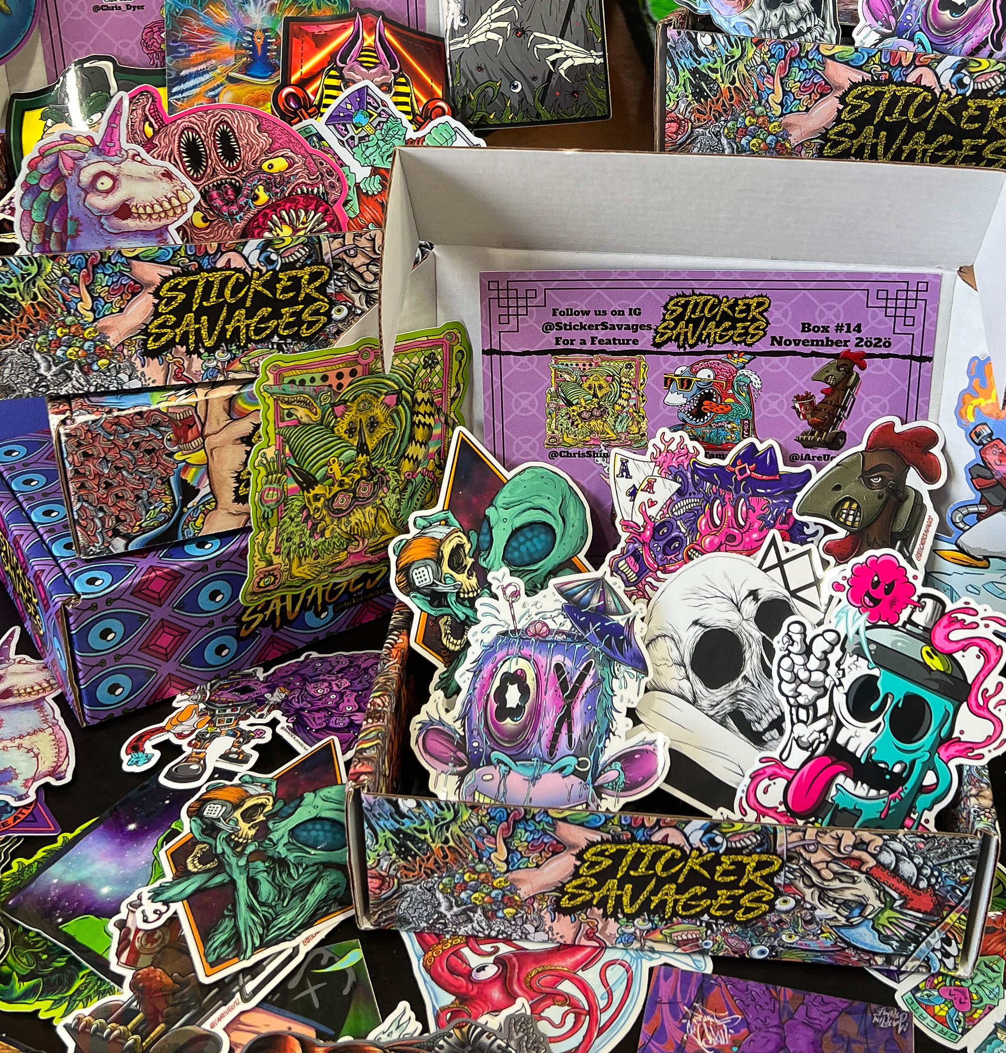 showcase of our monthly sticker subscription
