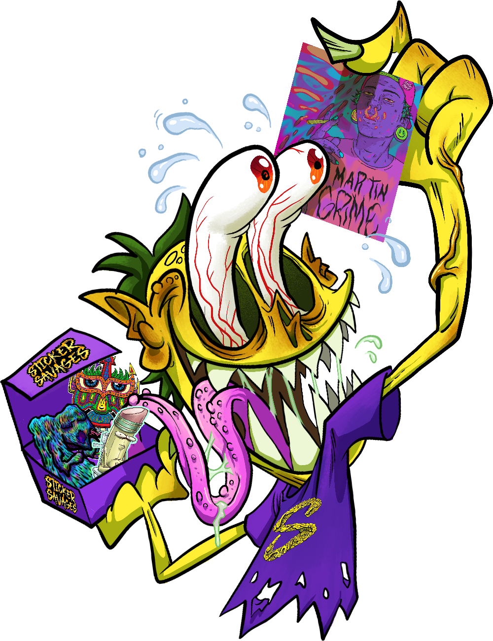 Infographic showing how to easily subscribe to Sticker Savages monthly sticker box online.