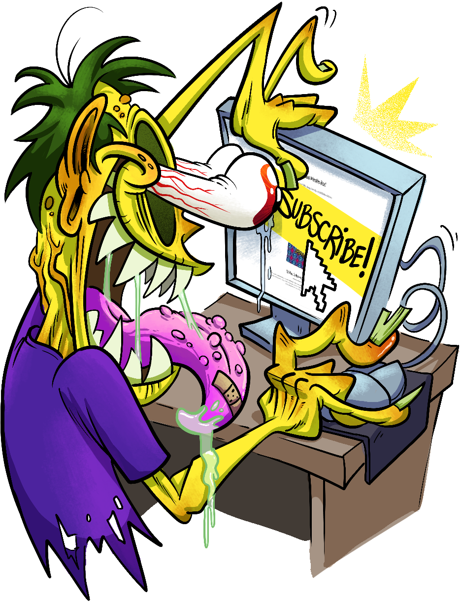 Step-by-step guide illustration showing how to subscribe to Sticker Savages monthly sticker club online.